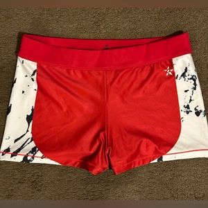Rebel Athletics Mid Rise Red Cheerleading Compression Shorts